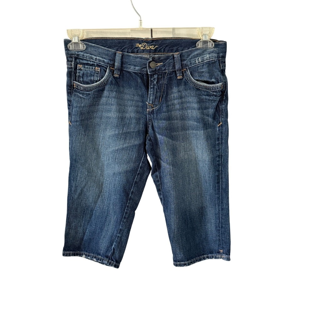 Old Navy Diva Blue Jean Denim Bermuda Shorts Women's Sz‎ 2 Inseam 14.5"